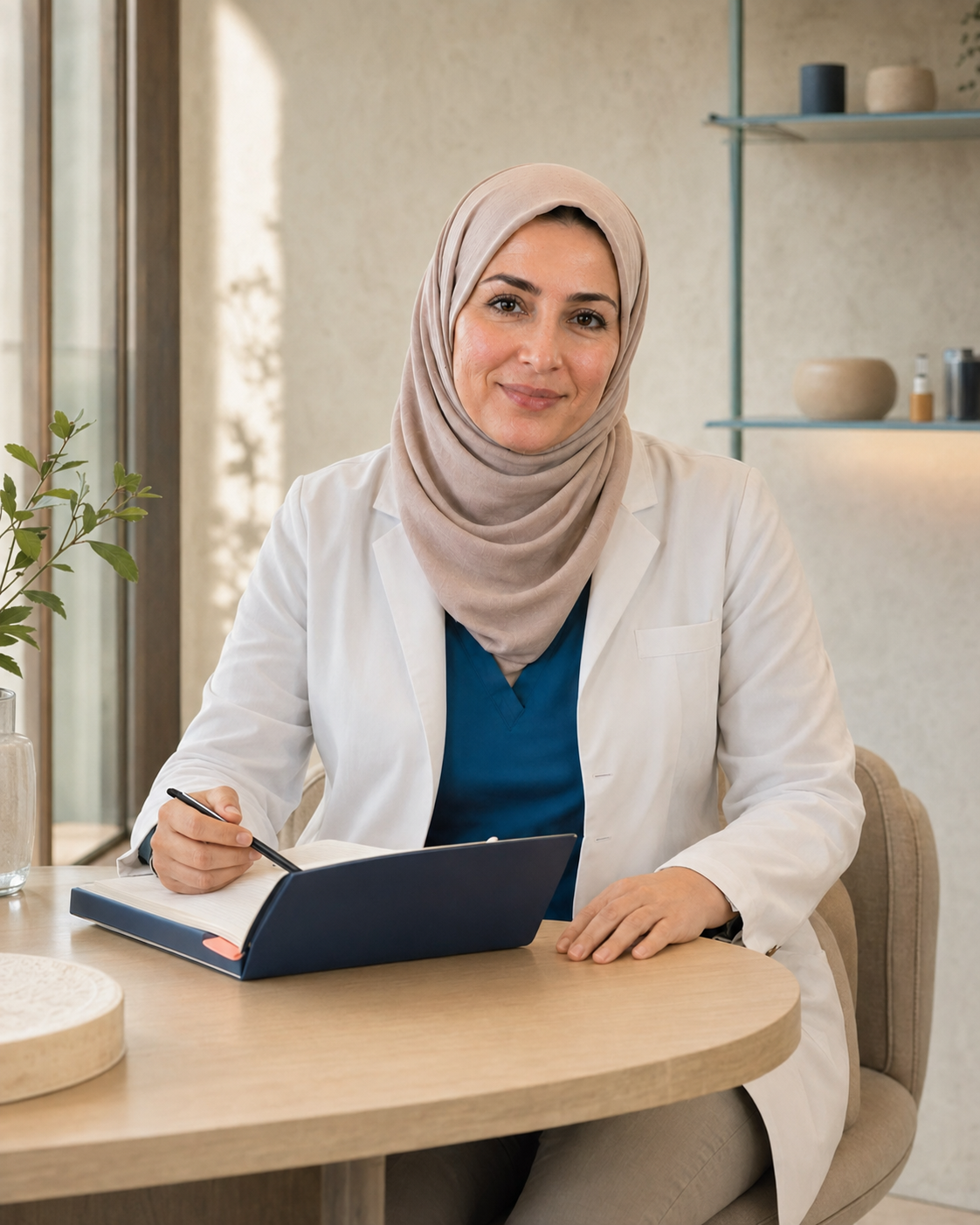 Dr. Nora Khalil reviewing the Gut Shield Method planner